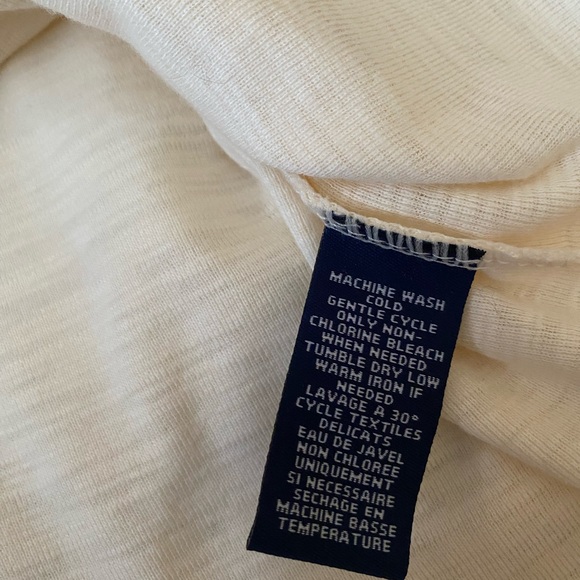 CHAPS Cotton Ivory long sleeve Women's Frill Blouse Top Size S petite - Picture 10 of 10